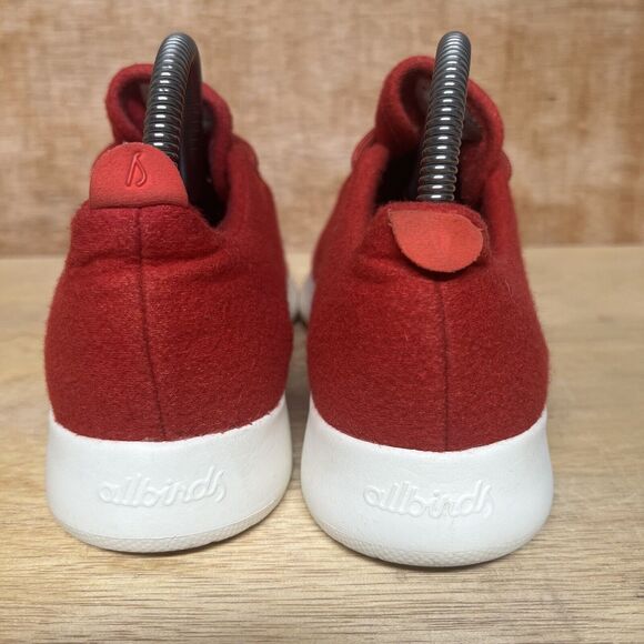 Allbirds Wool Runners Red White Running Shoes Sneakers 0818 NV1 Women Size 8 - Picture 4 of 8